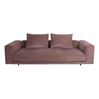 Corduroy Fabric Moss Three-Seater Sofa in Pink Mauve from COR For Sale
