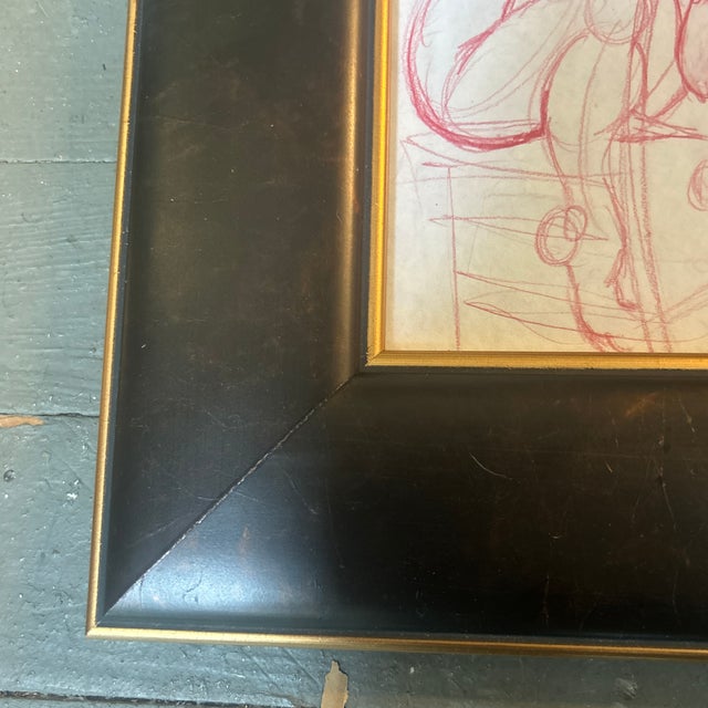 Abstract 1970’s Original Abstract Female Nude Portrait Drawing For Sale - Image 3 of 4
