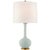 Transitional Christopher Spitzmiller by Visual Comfort Signature Coy Medium Table Lamp in Matte Sky Blue with Linen Shade For Sale - Image 3 of 3