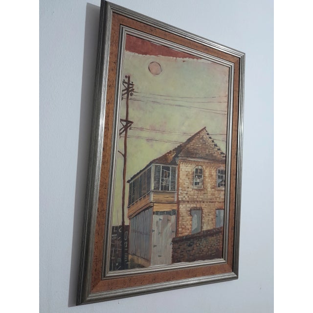 Bronze Elpedio Robinson “Forgotten Walls” Architectural Landscape Acrylic on Canvas Painting, Signed For Sale - Image 8 of 12