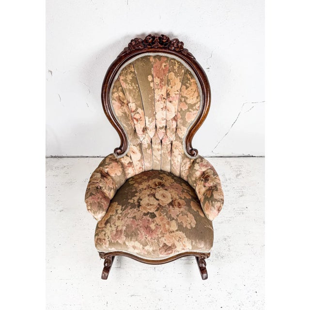 Brown Early 20th Century Parlor Rocking Chair For Sale - Image 8 of 9