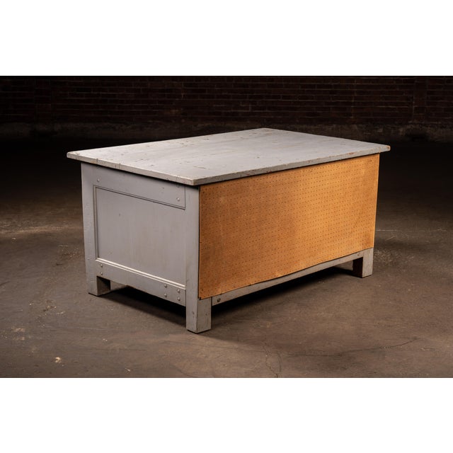 1930s Vintage Industrial 6-Drawer Laboratory Island Work Table For Sale - Image 5 of 11