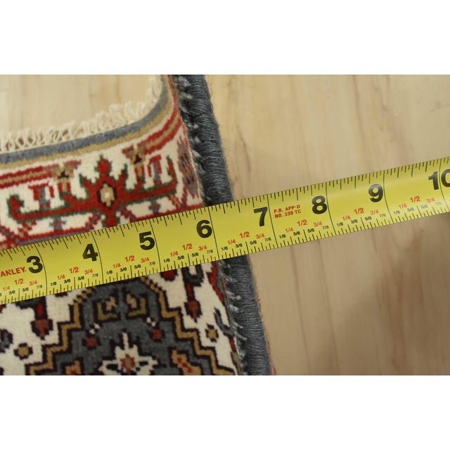 Heriz Runner 2’7” X 7’11” Blue Wool Tribal Hand-Knotted Oriental Rug For Sale - Image 11 of 12