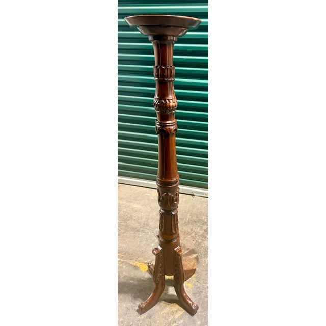 Late 20th Century Mahogany Torchiere Stand For Sale - Image 6 of 9