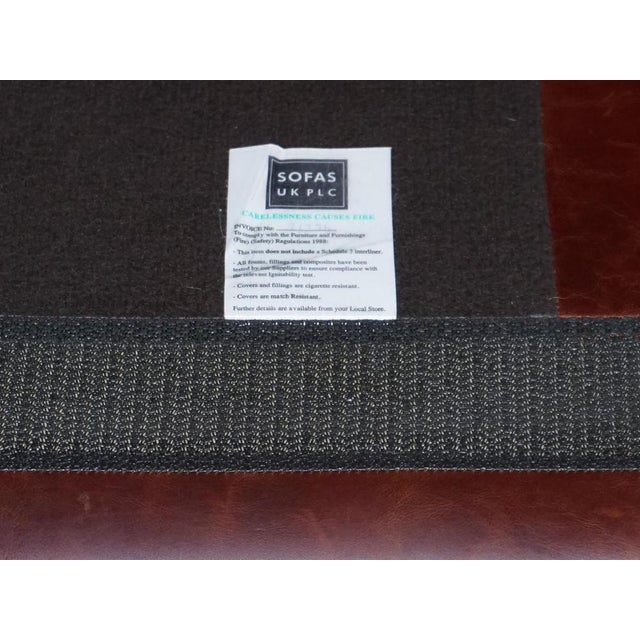 Vintage Brown Leather 2-to-3-Seater Sofa For Sale - Image 16 of 17