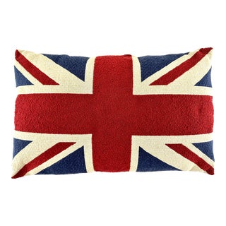 Vintage Union Jack Accent Throw Pillow For Sale