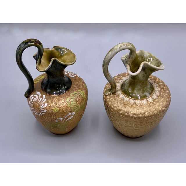 Antique Art Nouveau Stoneware Vases from Royal Doulton Lambeth, 1890s, Set of 2 For Sale - Image 6 of 18