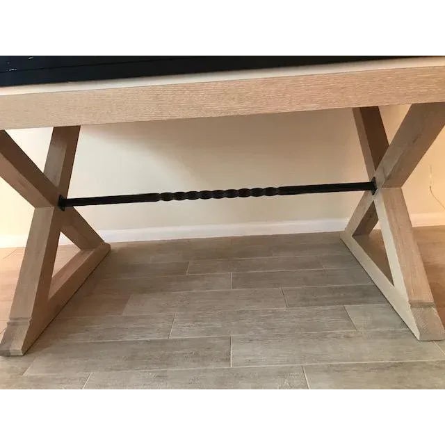 Early 21st Century Custom Oak and Steel Dining Table For Sale - Image 5 of 9