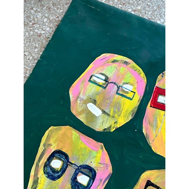 Vintage Boho Original Abstract Oil on Canvas For Sale - Image 11 of 11