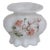 Consolidated Glass Hand Painted Floral White Catalonian Melon Vase For Sale
