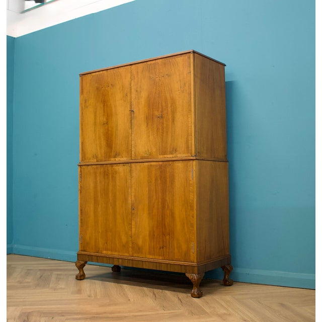 Mid-Century Modern Vintage Burr Walnut Drinks Cabinet, 1930s For Sale - Image 3 of 12