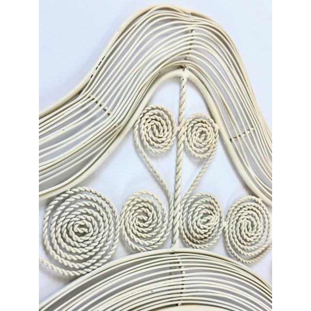 Mid-Century Modern Vintage Andalusian Style Curly Metal Eliptical Wall Mirror, 1960s For Sale - Image 3 of 9