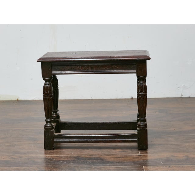 19th Century English Oak Joint Stool with Turned Legs For Sale - Image 12 of 12