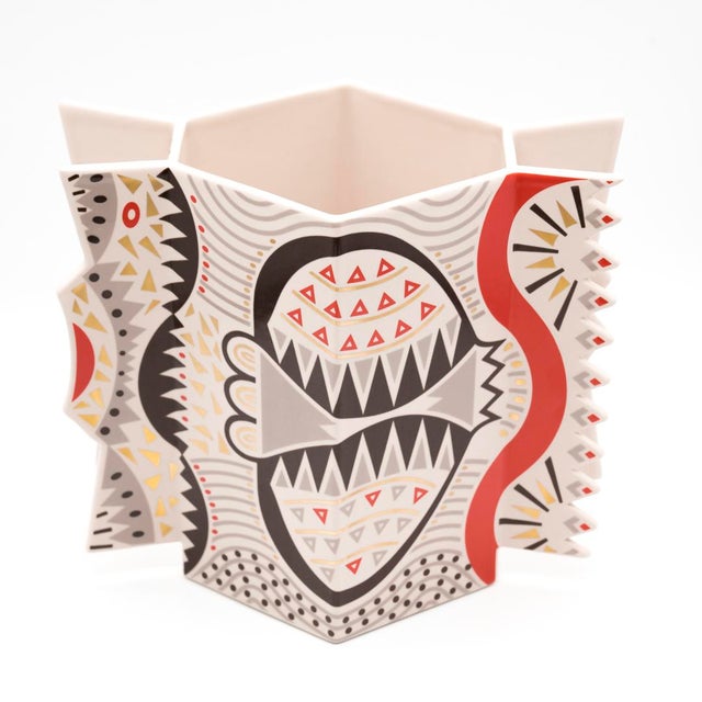 Rare artist’s prototype vase in glazed porcelain by Italian designer Laura Fiume for Rosenthal Studio Line, with a...