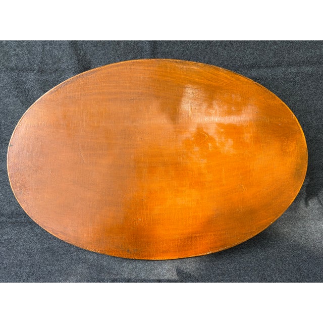 Vintage Oval Wood Floral Tole Painted Tray For Sale - Image 14 of 17