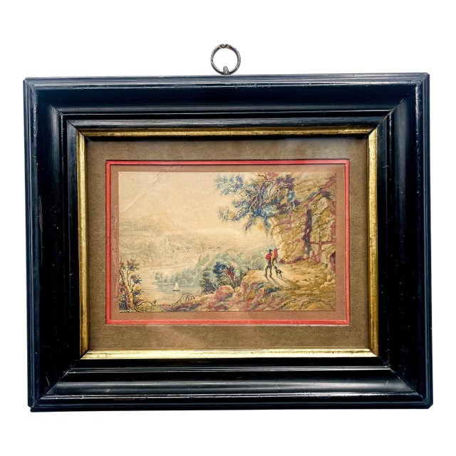 Antique George Baxter Print After John Frederick Tennant of the Wye River For Sale