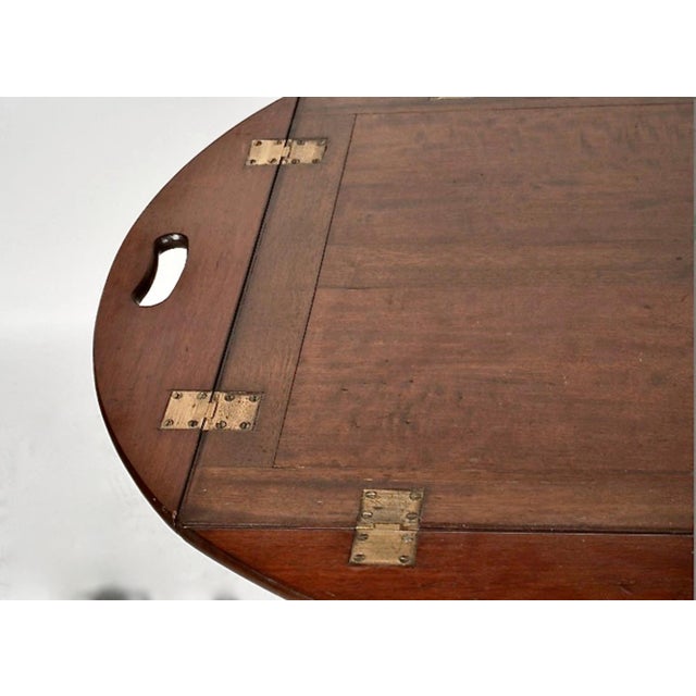1900 - 1909 Georgian Style Butlers Tray and Folding Stand For Sale - Image 5 of 8
