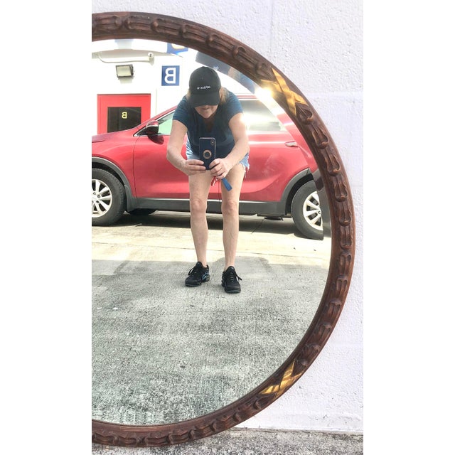 Large Round Harrison & Gil Dauphine Beveled Mirror For Sale In West Palm - Image 6 of 10