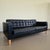 Large Art Deco Black Leather Sofa For Sale - Image 5 of 6