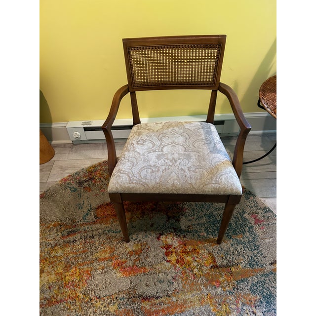 Vintage 1960s MCM Solid Wood Chairs With Cane Backs – Set of 4 (Lot 971) For Sale - Image 6 of 7
