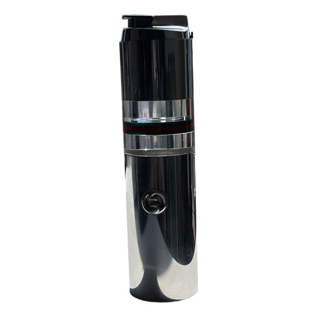 Gucci Chrome and Acrylic Scarce Table Lighter Box For Sale