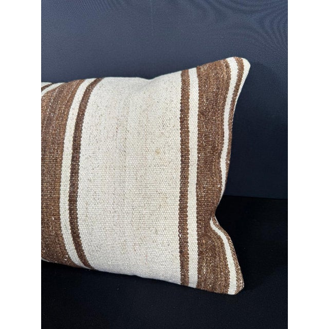 Contemporary Turkish Hemp Pillow Cushion Natural Beige Brown Cushion Cover 16"x24" For Sale - Image 3 of 4
