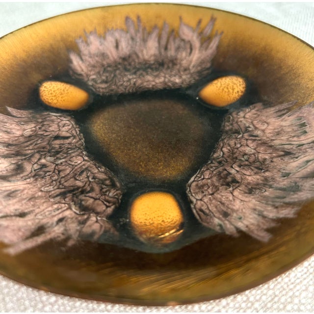 Copper Mid 20th Century Gump’s San Francisco Signed Edwards Star Copper and Enamel Plates- Set of 4 For Sale - Image 8 of 10