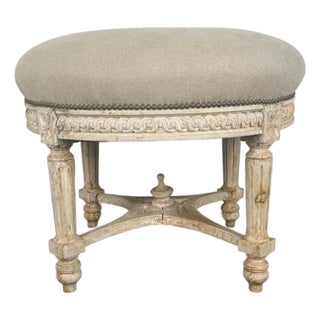 French Neoclassical Upholstered Ottoman, Early 20th Century. For Sale
