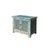 Distressed Fade Turquoise Blue Latticewook Doors Credenza Storage Cabinet For Sale - Image 4 of 5
