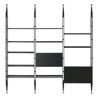 Modular Bookcase in Black Stained Ask by Franco Albini for Cassina For Sale