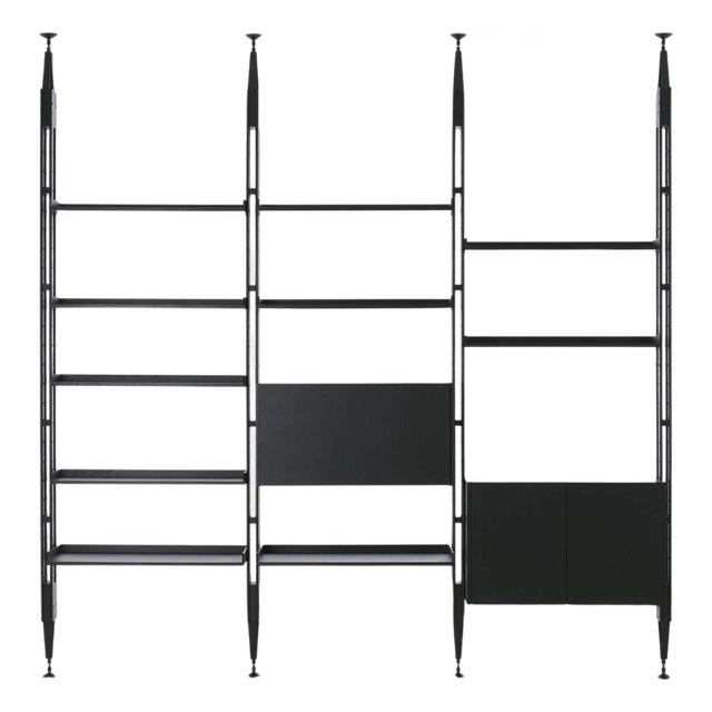 Modular Bookcase in Black Stained Ask by Franco Albini for Cassina For Sale