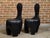 Mid 20th Century Sculptural Pair of Midcentury African Wood Spoon Back Black Chairs For Sale - Image 4 of 12