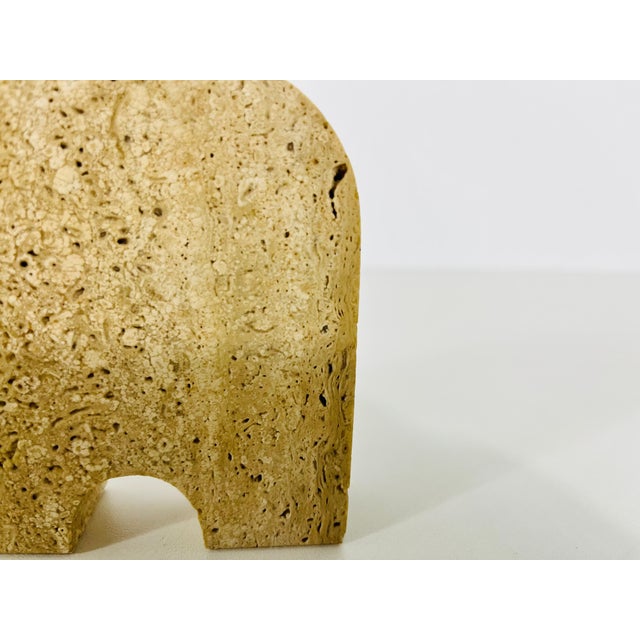 Beige Italian Travertine Sculpture Elephant by Fratelli Mannelli, Italy, 1970s For Sale - Image 8 of 10