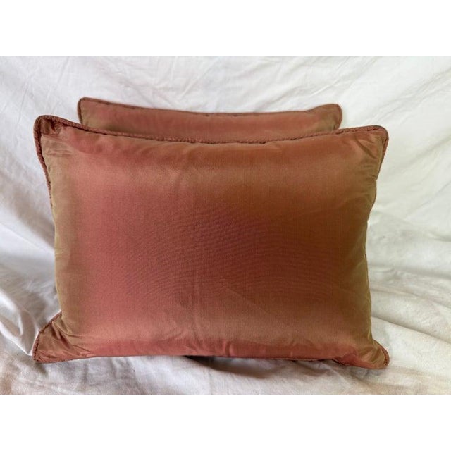 Late 20th Century Pair of Petite Fortuny Pillows For Sale - Image 5 of 5