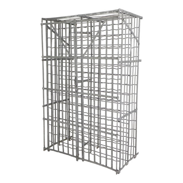 Steel Fer Rigid Wine Rack for 300 Bottles, 1950s For Sale