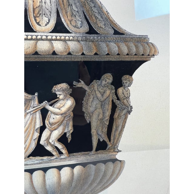 1990s "Vaso Antico Villa Giustiniani" Italian Hand Etched Engraving, Framed For Sale In Dallas - Image 6 of 13