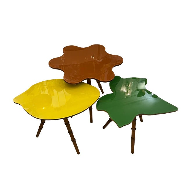 Colorful Murano Glass Coffee Tables, 1980s, Set of 3 For Sale - Image 10 of 10