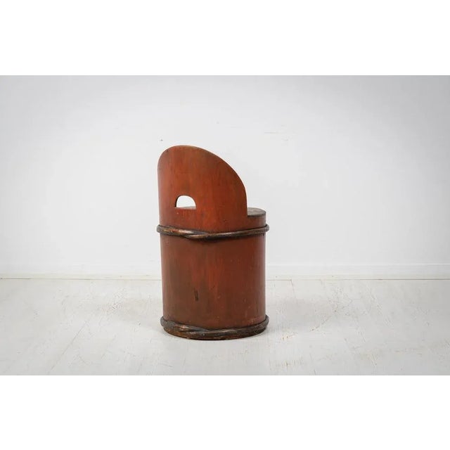 Antique Swedish Folk Art Stump Chair For Sale - Image 6 of 10