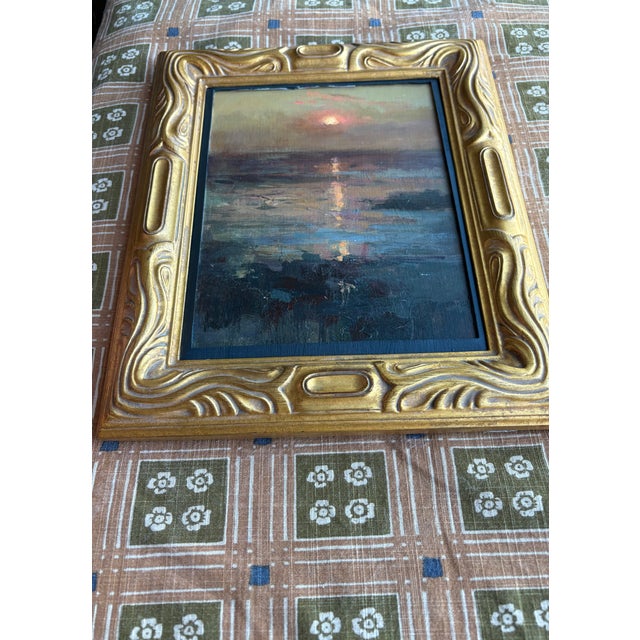 2026 Jeremy Miranda After Turner Landscape at Sunset Dusk on Cradled Panel, Matted and Framed For Sale In Houston - Image 6 of 6