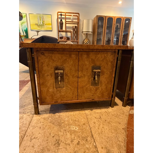An exceptional, authentic pair of Mid-Century Modern floating cabinet nightstands attributed to William Doezema for...