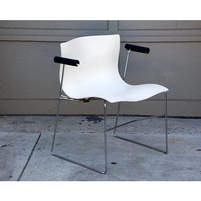 Massimo Vignelli 1980s Vintage Massimo Vignelli for Knoll Handkerchief Armchairs- Set of 4 For Sale - Image 4 of 10