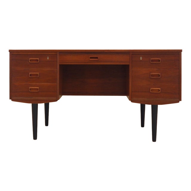 Danish Teak Desk, 1970s For Sale
