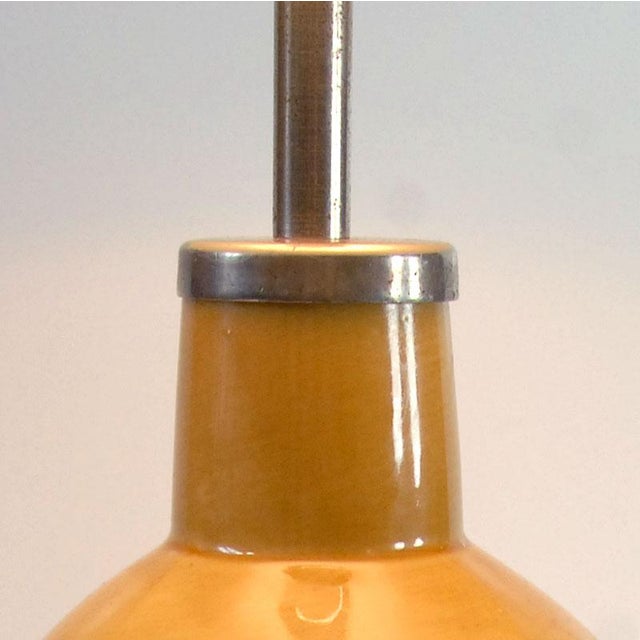 Khaki Mid-Century Ceramic Table Lamp from Polam Piła, 1970s For Sale - Image 8 of 12