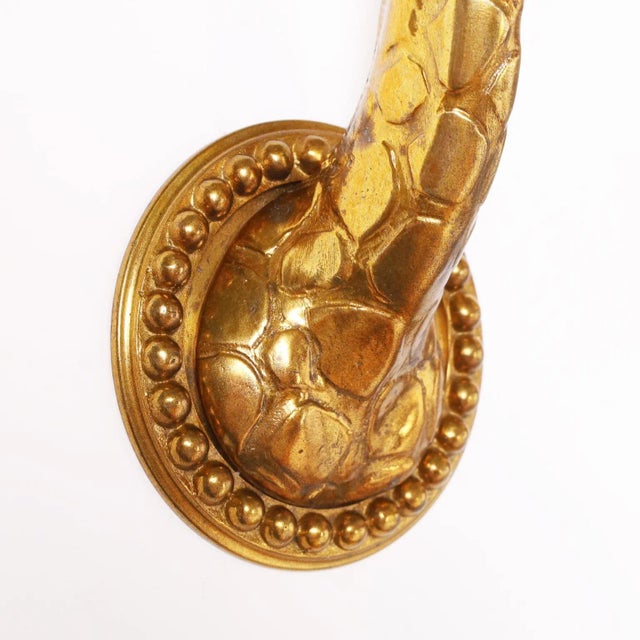 Pair of Gilt Bronze Giraffe Wall Sconces For Sale In West Palm - Image 6 of 8