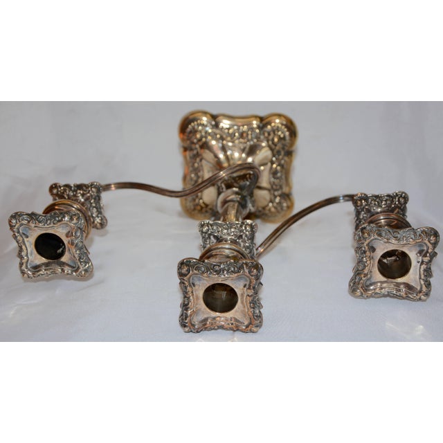 e.g. Webster & Sons International Silver Co. Art Deco Pair of Candelabras For Sale - Image 12 of 13