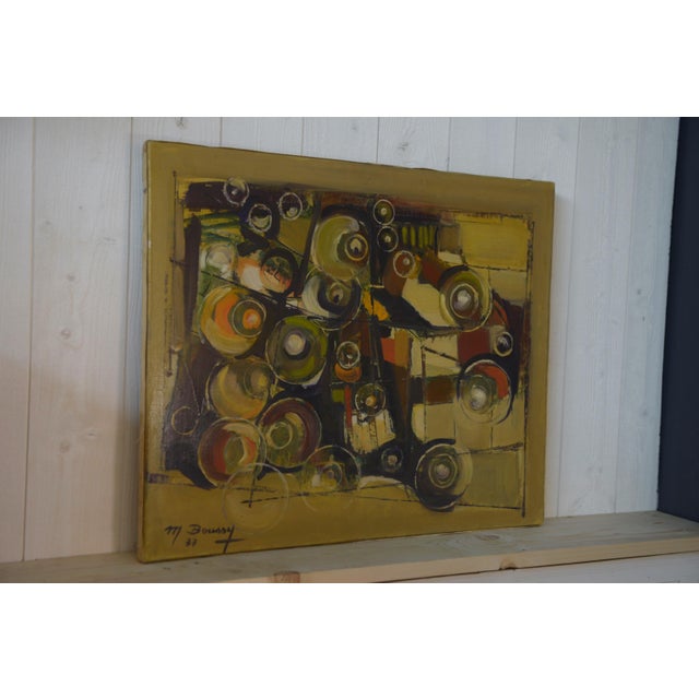 Textile Boussy, Abstract Composition, 1977, Canvas Painting For Sale - Image 7 of 10