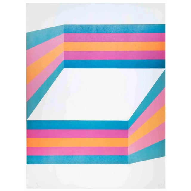 Perspective is a lithograph realized by Renato Livi in 1971. Hand-signed and dated on the lower right margin. Numbered on...