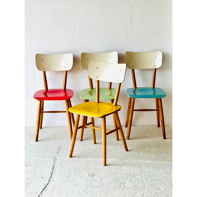 Vintage Dining Chairs from Ton, 1950, Set of 4 For Sale - Image 5 of 18