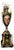 Midnight Court – French-Inspired Black Porcelain Vase on Ornate Pedestal With Victorian Scenes & Lavish Gilded Accents For Sale
