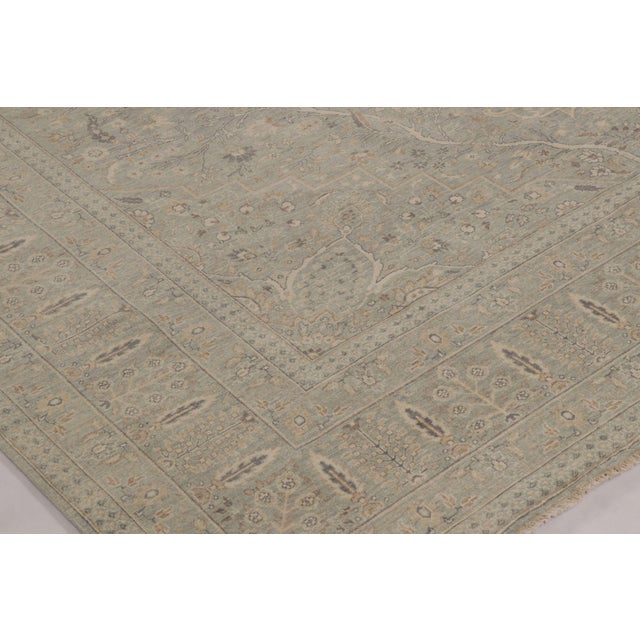 Modern Rug & Kilim’s Oushak Style Rug, Light Blue With Muted Floral Pattern & Medallion For Sale - Image 3 of 10
